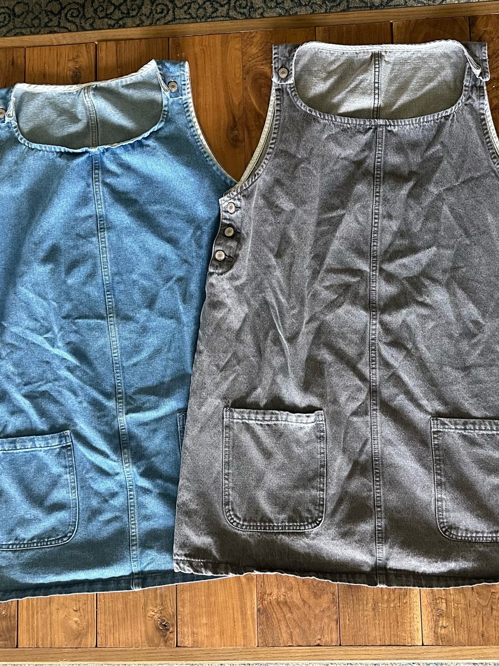 BUNDLE***Denim Pinafore Jumper Dresses - Blue & Gray